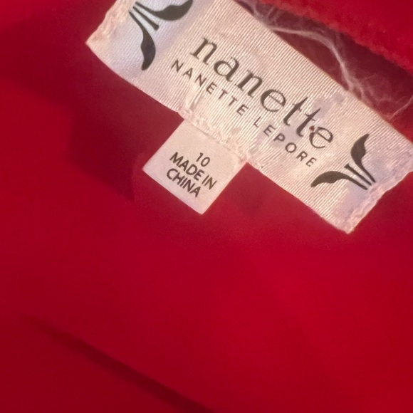 Nanette Lapore red dress with tier sleeves size 10 - Picture 6 of 7